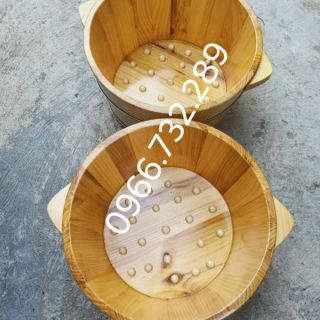 Chậu gỗ ngâm chân có hạt maxa