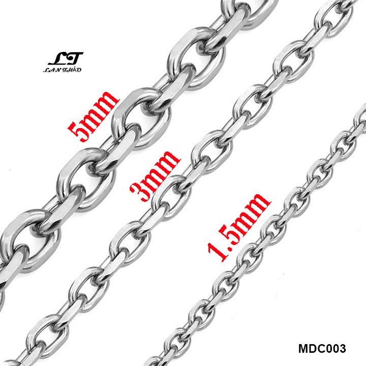 Dây chuyền nam inox mắt xích tròn 1.5li 3li 5li MDC003