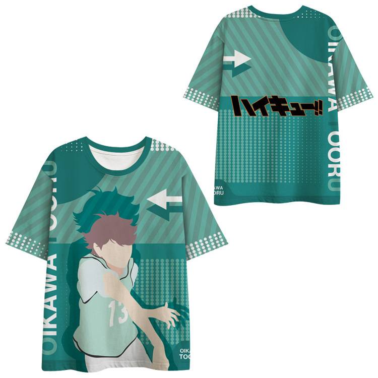 Áo Thun Tay Ngắn Dáng Rộng In Hình Anime Haikyuu Hinata Kenma Thời Trang Unisex