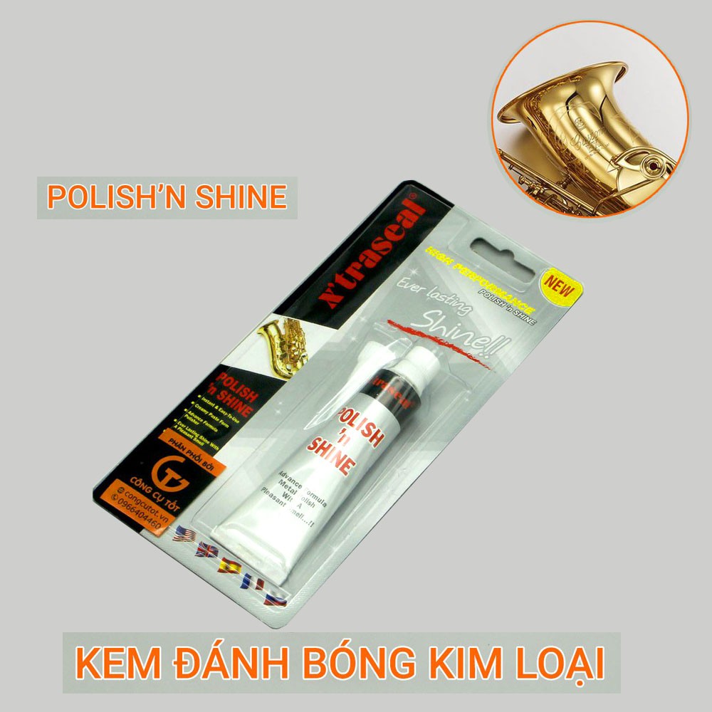 Kem Đánh Bóng Kim Loại Inox X’traseal Polish’n Shine 32G - Kem Đánh Bóng Xe Máy, Ô Tô, Lư Đồng, Inox, Đồng, Đồng Hồ-Kivo