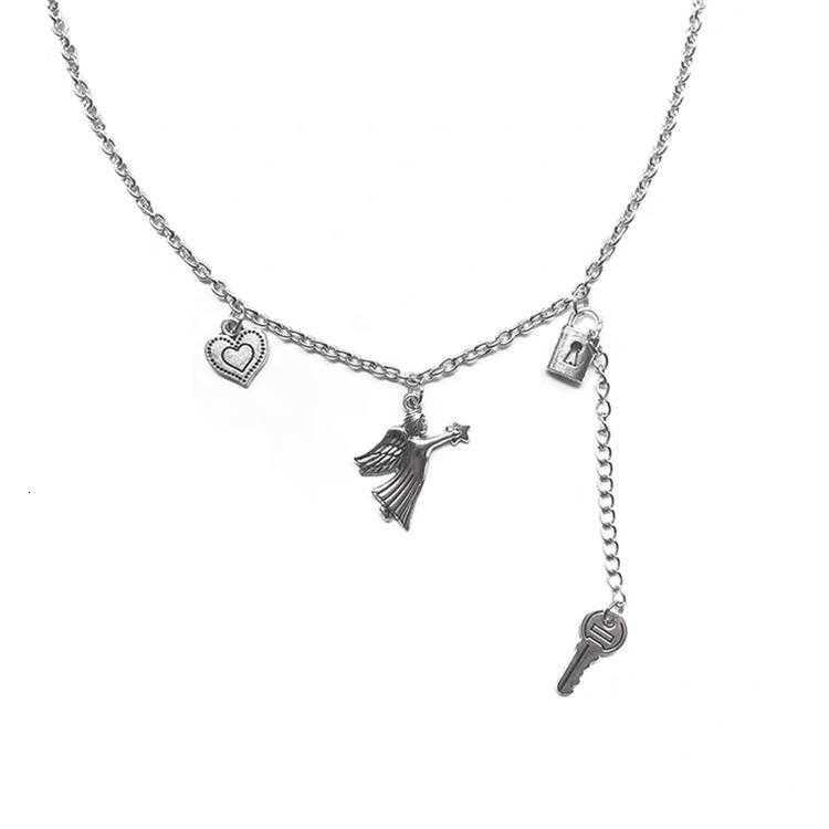 Dây Chuyền Mặt Ổ Khóa / Chìa Khóa / Trái Tim / Ngôi Sao 22125 Thời Trang Cho Nam Và Nữ