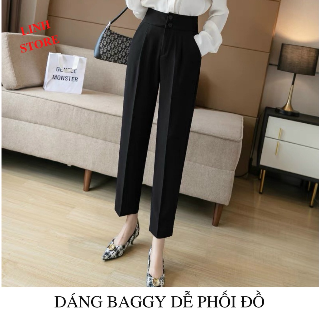 Quần Tây Công Sở Nữ Linh Store Dáng Baggy Bigsize Đi Học Đi Làm Chất Liệu Tuyết Mưa Vitex