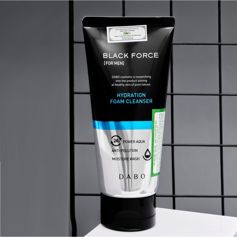 Bộ 2 Tuýp Sữa Rửa Mặt Dành Cho Nam Xóa Dầu Mụn, Dưỡng Trắng Da Từ Than Hoạt Tính DABO Hàn quốc 120ml/Tuýp - MẪU MỚI