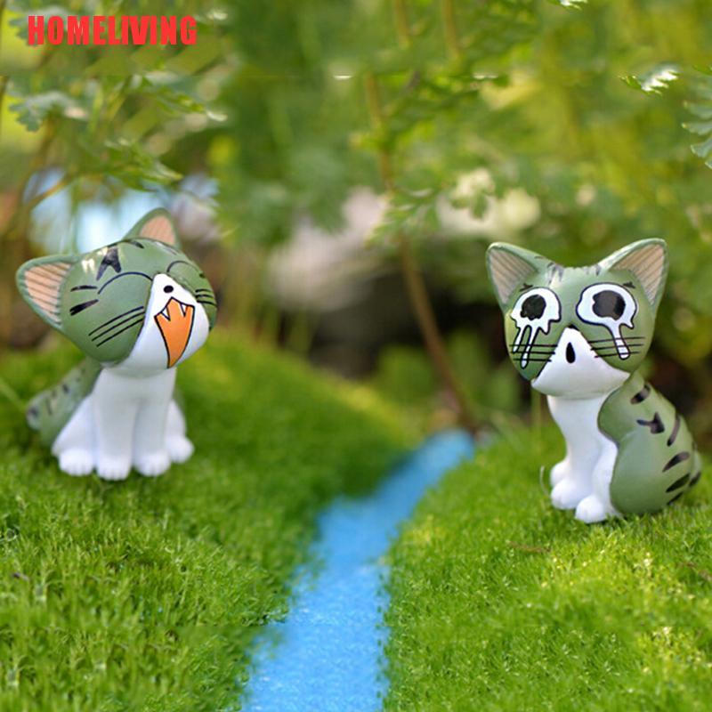 Set 8 Mô Hình Mèo Kitty Bằng Nhựa Resin Mini Trang Trí Sân Vườn