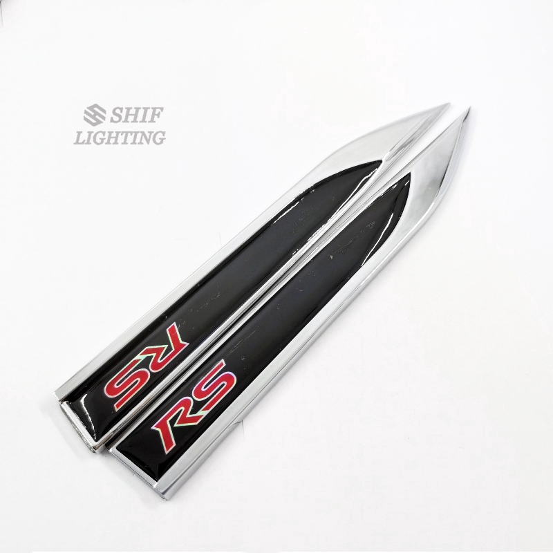 Bộ 2 Miếng Dán Logo Rs Honda Ford Bằng Kim Loại