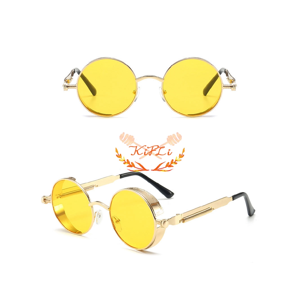 Kính Mát Tròn Phân Cực Phong Cách Steampunk Thời Trang