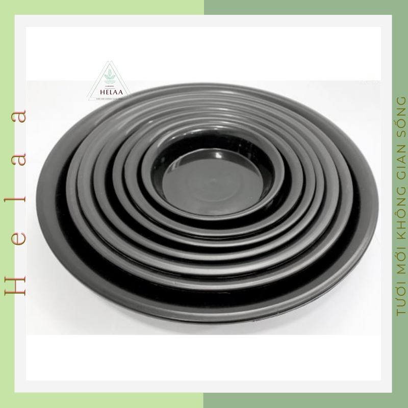 Dĩa Lót Chậu Cây Hình Tròn, Đĩa Lót Chậu Cây Nhựa PP, 2 Màu Đen Trắng, Dày, Cứng, 16-38cm