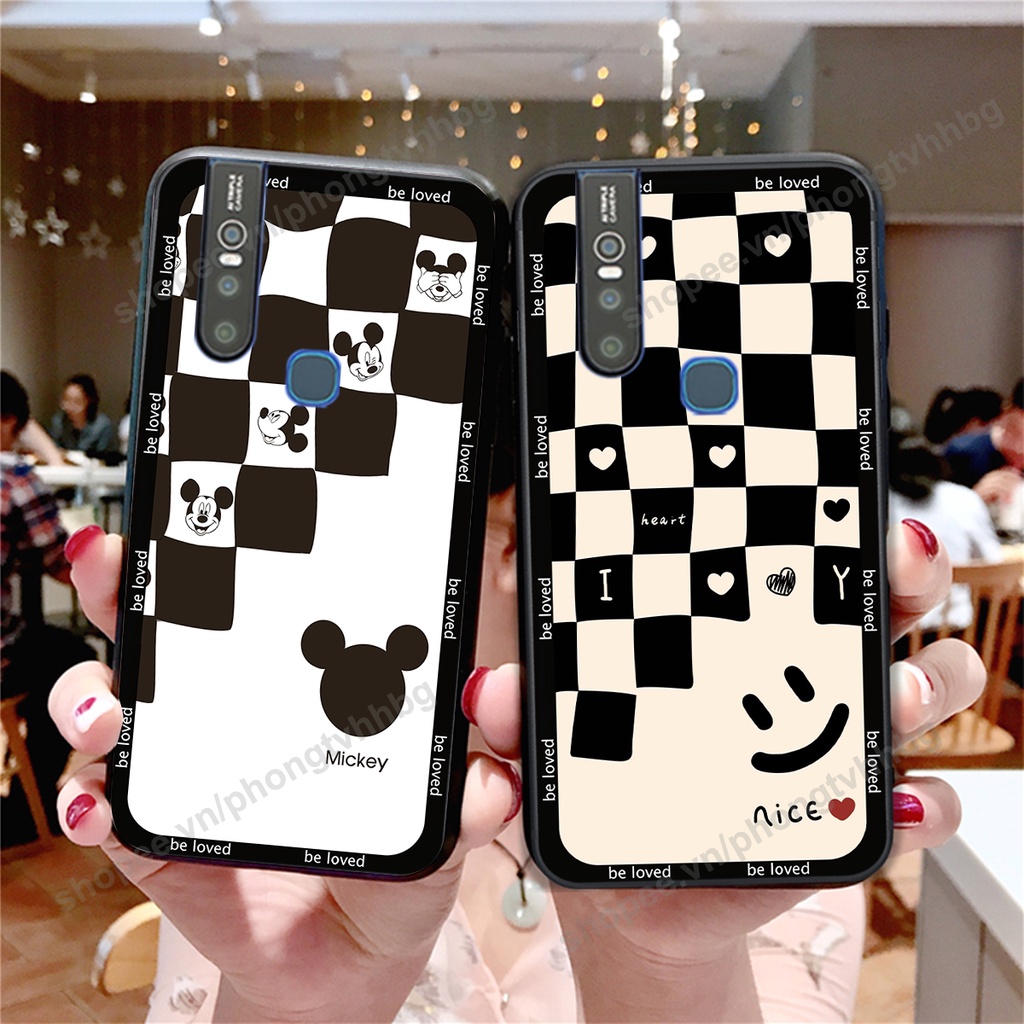 Ốp lưng Vivo V15 / V15 Pro in mẫu TRÁI TIM caro, chuột mikey thể thao cực đẹp cute cực bền bỉ