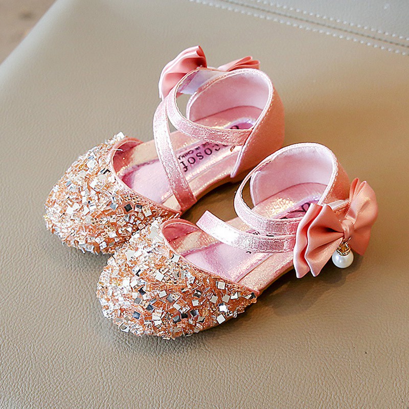 Xăng đan Công Chúa Gắn Nơ Dễ Thương Cho Bé Gái Tập Nhảy