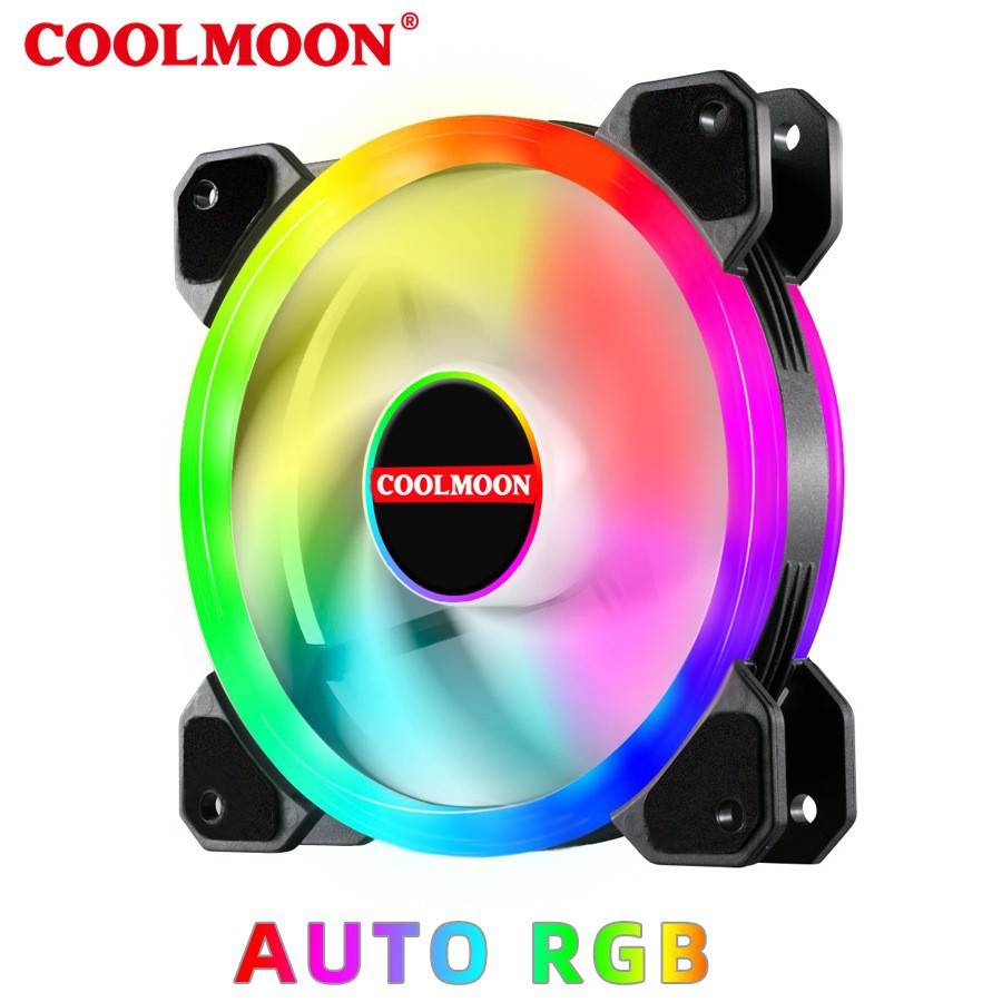 Fan - Quạt Tản Nhiệt Led RGB Coolmoon J11 - Auto Chuyển Màu cắm trực tiếp Ko cần HUB