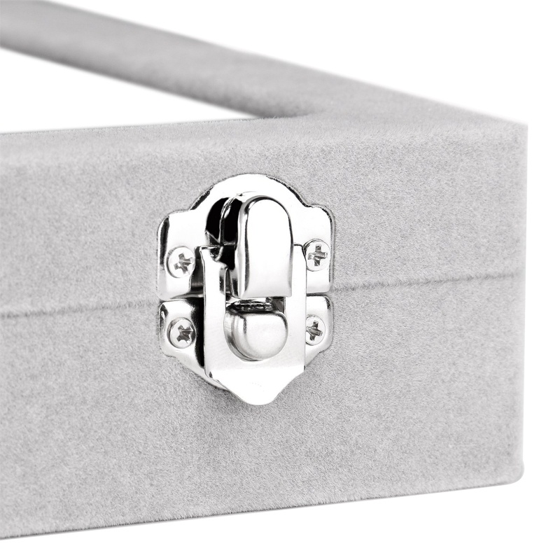 Hộp Đựng Trang Sức 24 Ngăn Nắp Trong Suốt Bằng Vải Nhung Tiện Dụng