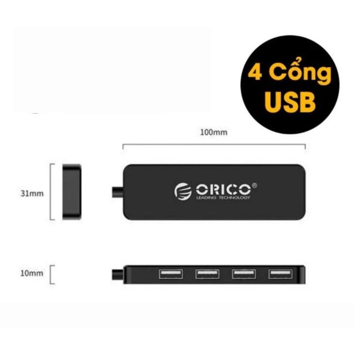 Bộ Chia USB ORICO 4 Cổng FL01-BK-BP - FL01-WH-BP