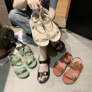 DÉP Sandal Nữ KOREA Nhựa Dẻo đi dun lịch chống trơn trượt Đi Mưa Hapu (Đen, Kem,Xanh Ngọc,Nâu) - GL00