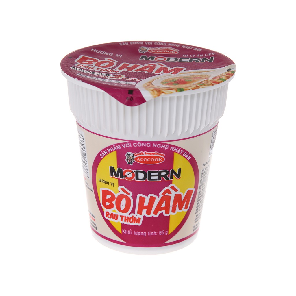 Mì Modern bò hầm rau thơm ly 65g