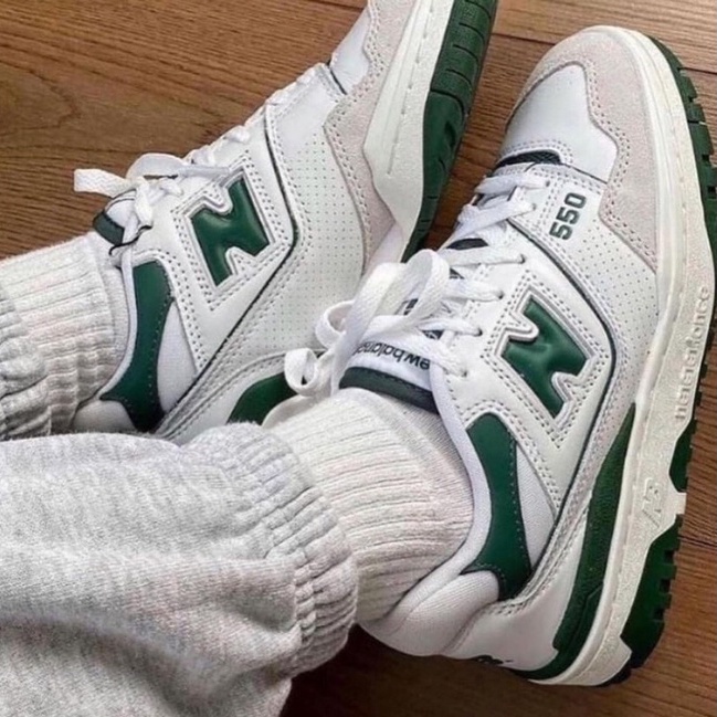 Giày NEW BALANCE 550 "white Green", Giày nb 550 Phối màu xanh đen cao cấp - NB550