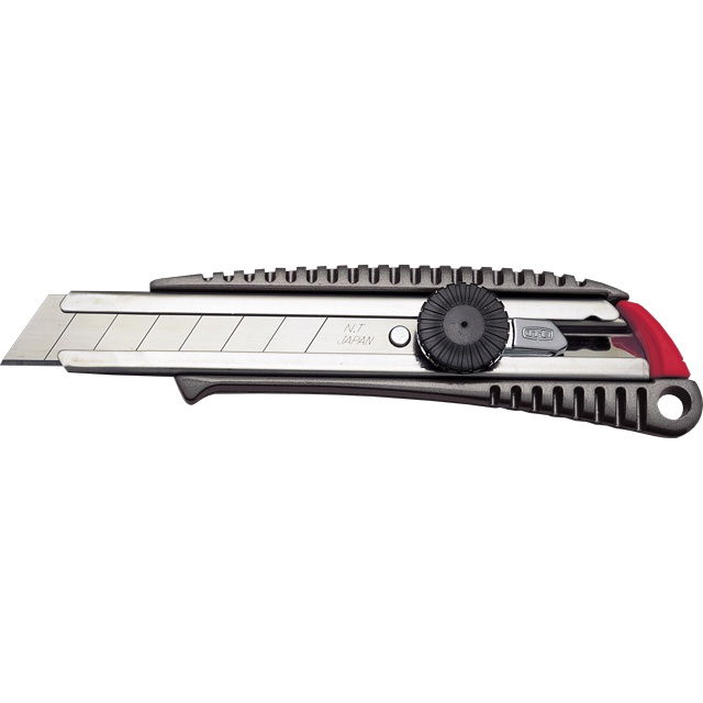 Dao dọc giấy bản lưỡi rộng 18mm màu xám có chốt khóa NT Cutter L-500GP