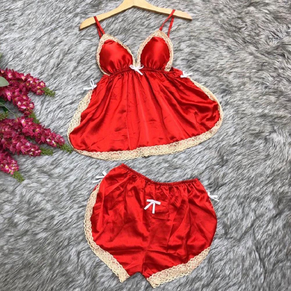 Đồ ngủ sexy ❣️FREE SHIP❣️Đồ ngủ nữ sexy lụa satin cao cấp Freesize 40-60 kg <SALE 50%> | BigBuy360 - bigbuy360.vn