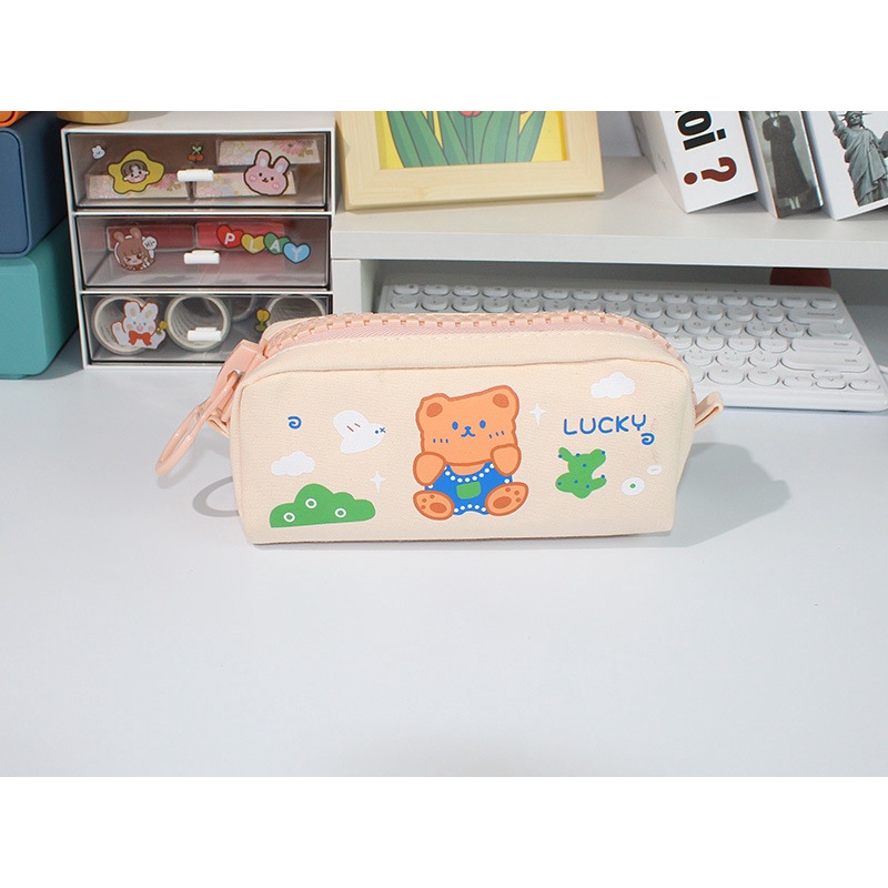 Hộp Đựng Bút Loại Khóa Kéo To Tiện Dụng Cho Bé Kích Thước 20 x 9,5 x 7cm