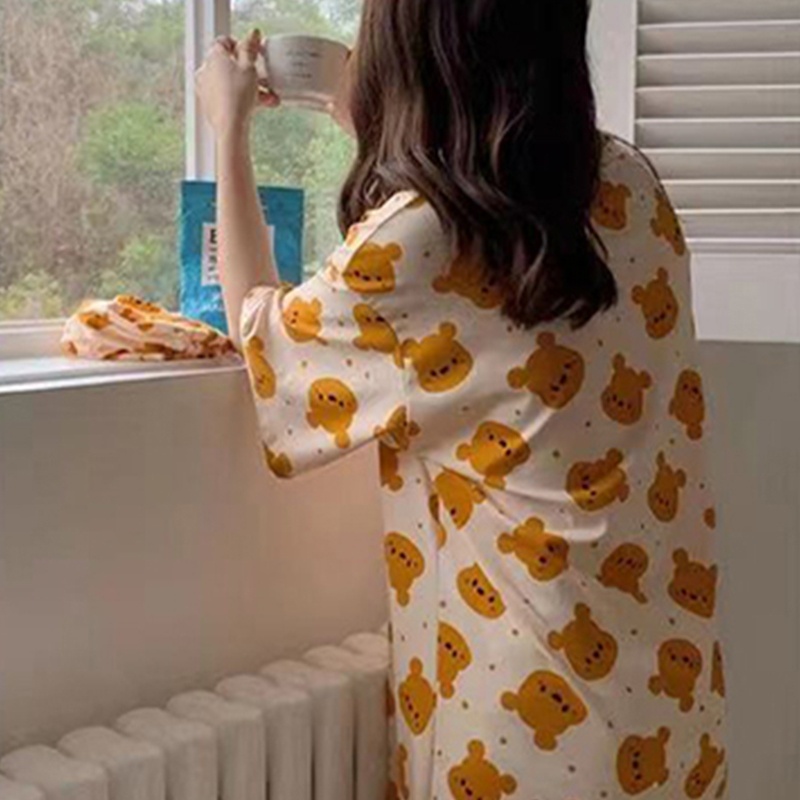 Đồ ngủ Plus Size Tay Ngắn Đơn Giản Cho Nữ