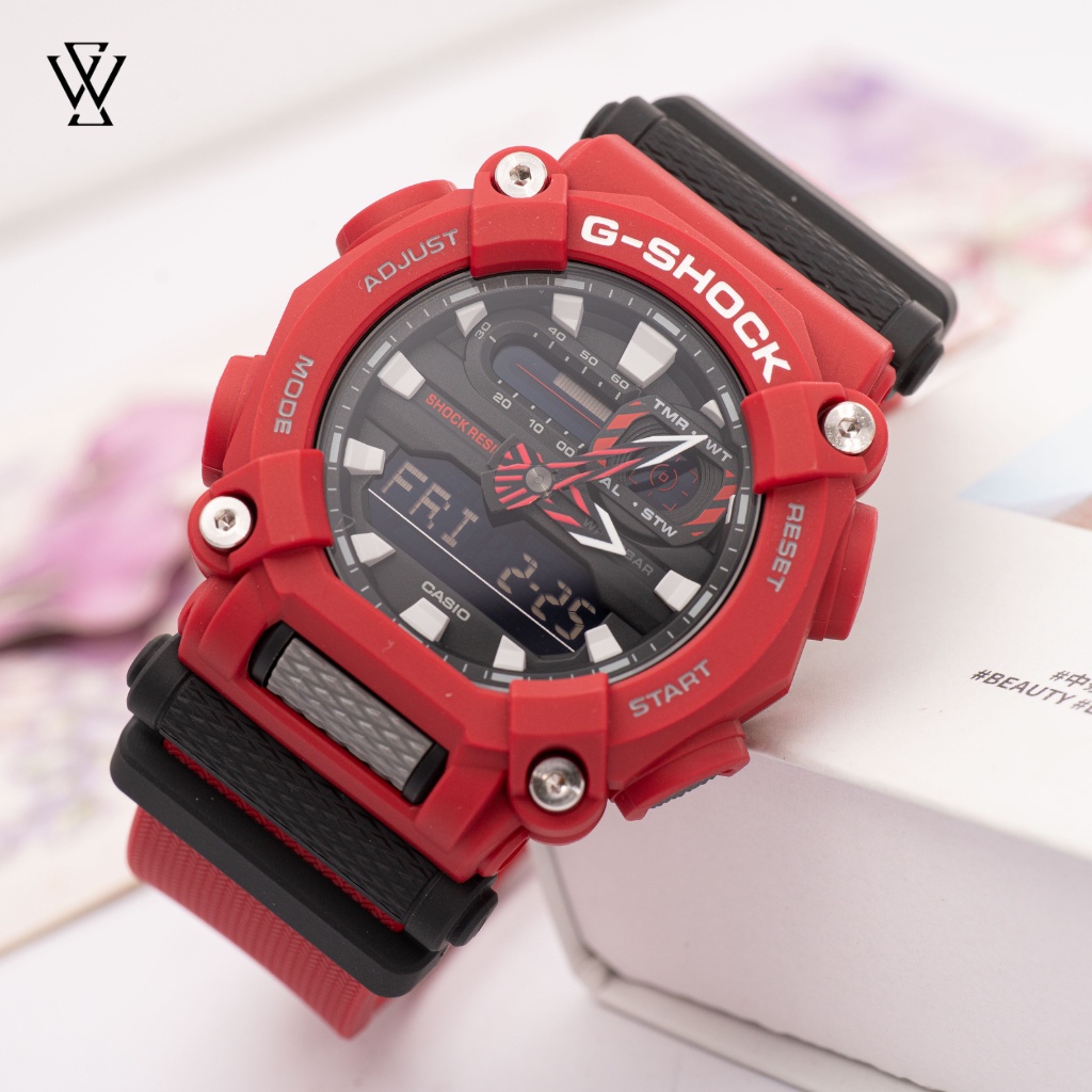 Đồng Hồ Điện Tử Nam Casio G-Shock WATCHSTORE GA-900-4ADR Thiết Kế Mặt Kính Khoáng Tròn 49.5mm, Vỏ Và Dây Nhựa Bền Bỉ