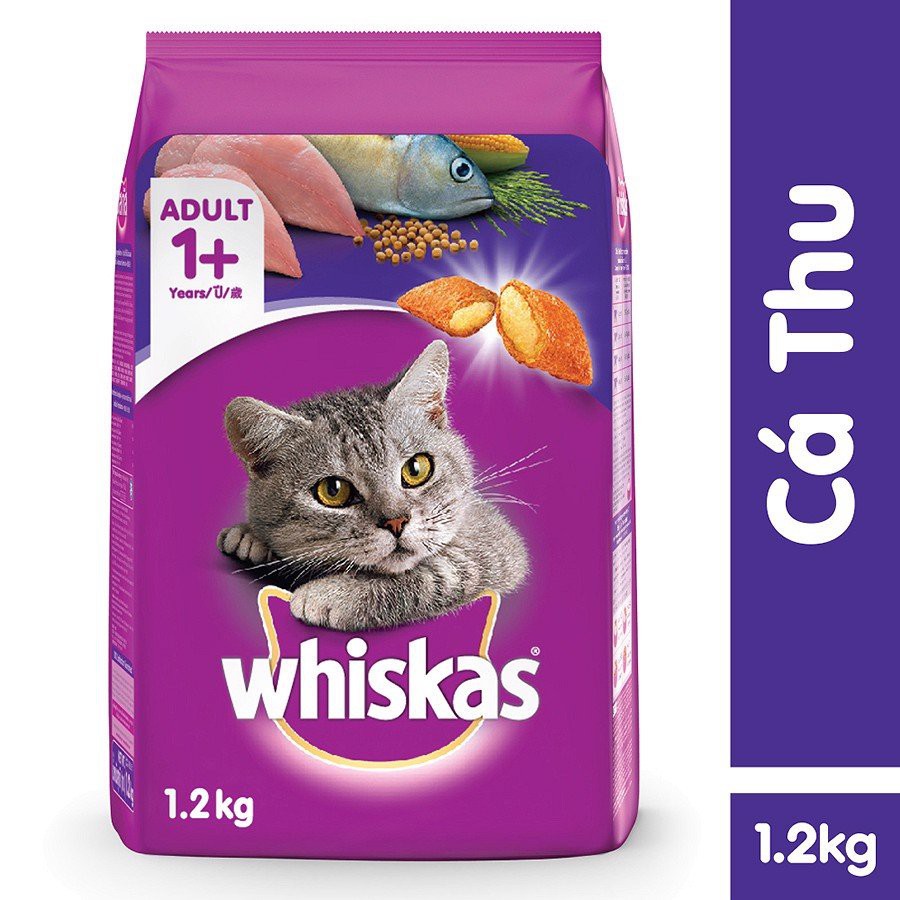 whiskas thức ăn cho mèo trưởng thành vị cá thu , cá ngừ,cá biển(400g -1.2kg)