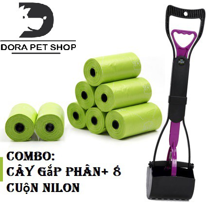 COMBO CÂY GẮP PHÂN + TÚI NILON VỆ SINH