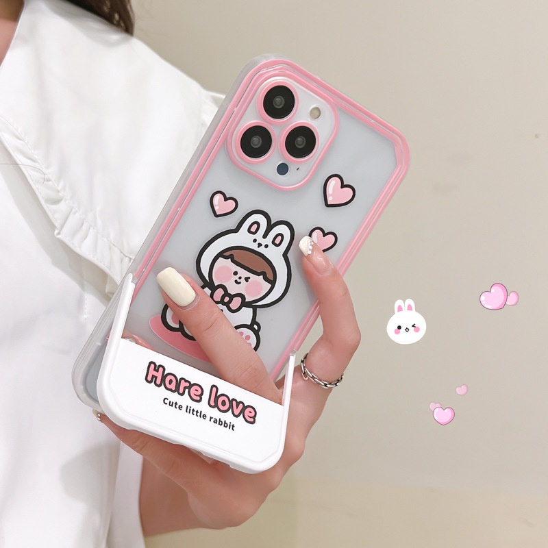 Ốp lưng iphone Ốp Điện Thoại Trong Suốt Kèm Giá Đỡ Họa Tiết Hoạt Hình Cho Iphone 13Promax 12Pro 11 / x / 6 / 7 / 8 / PLUS Dinuo case