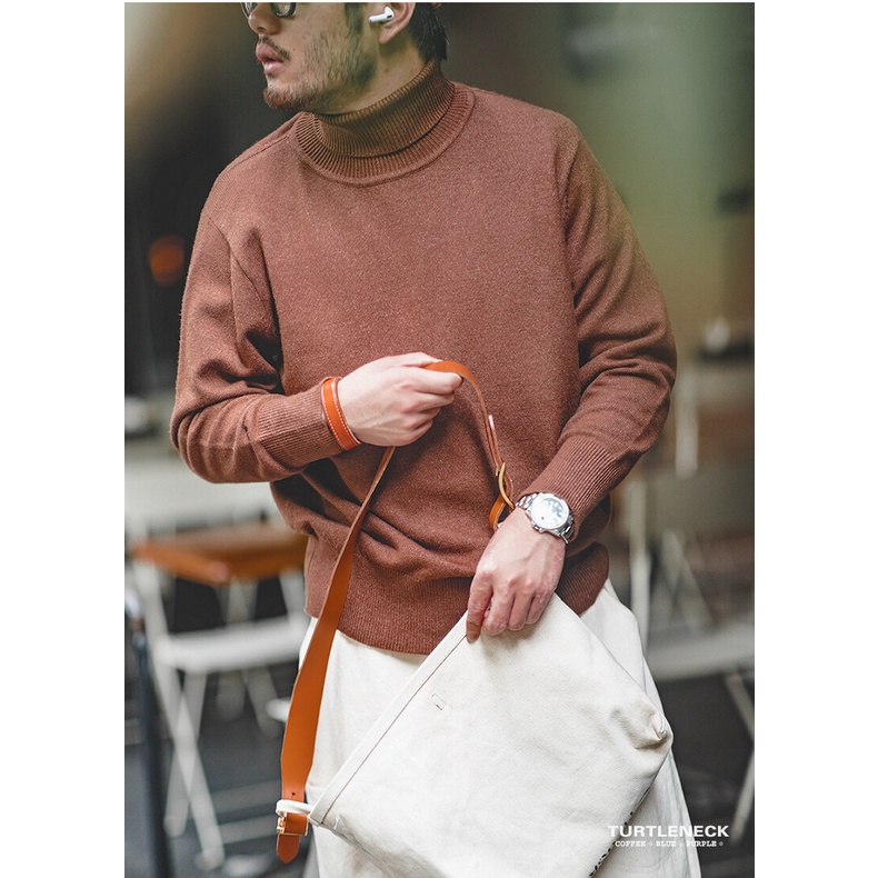 Áo sweater MADEN cổ cao màu trơn thời trang 2022 dành cho nam