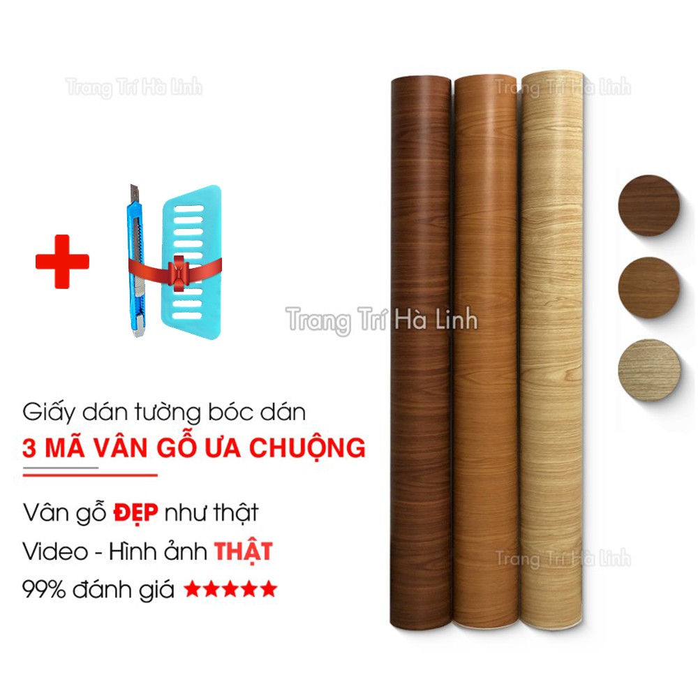 Giấy decal dán tường giả vân gỗ dán bàn tủ chống nước khổ 1.2m sẵn keo đẹp giá rẻ [có bán kèm dụng cụ thi công]