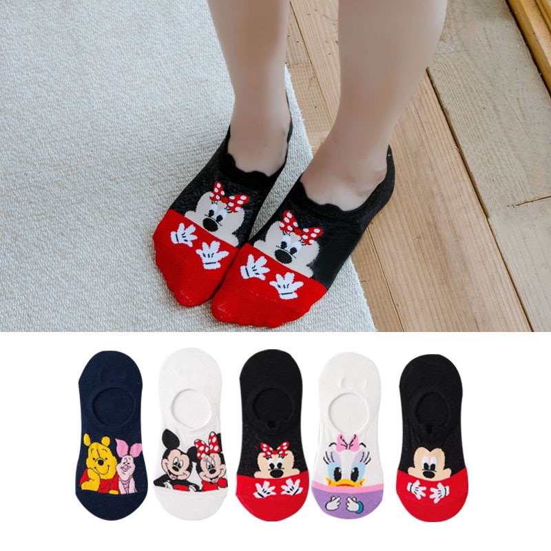 Vớ Cotton Cổ Thấp In Họa Tiết Hoạt Hình Disney Thời Trang Mùa Hè Cho Nữ