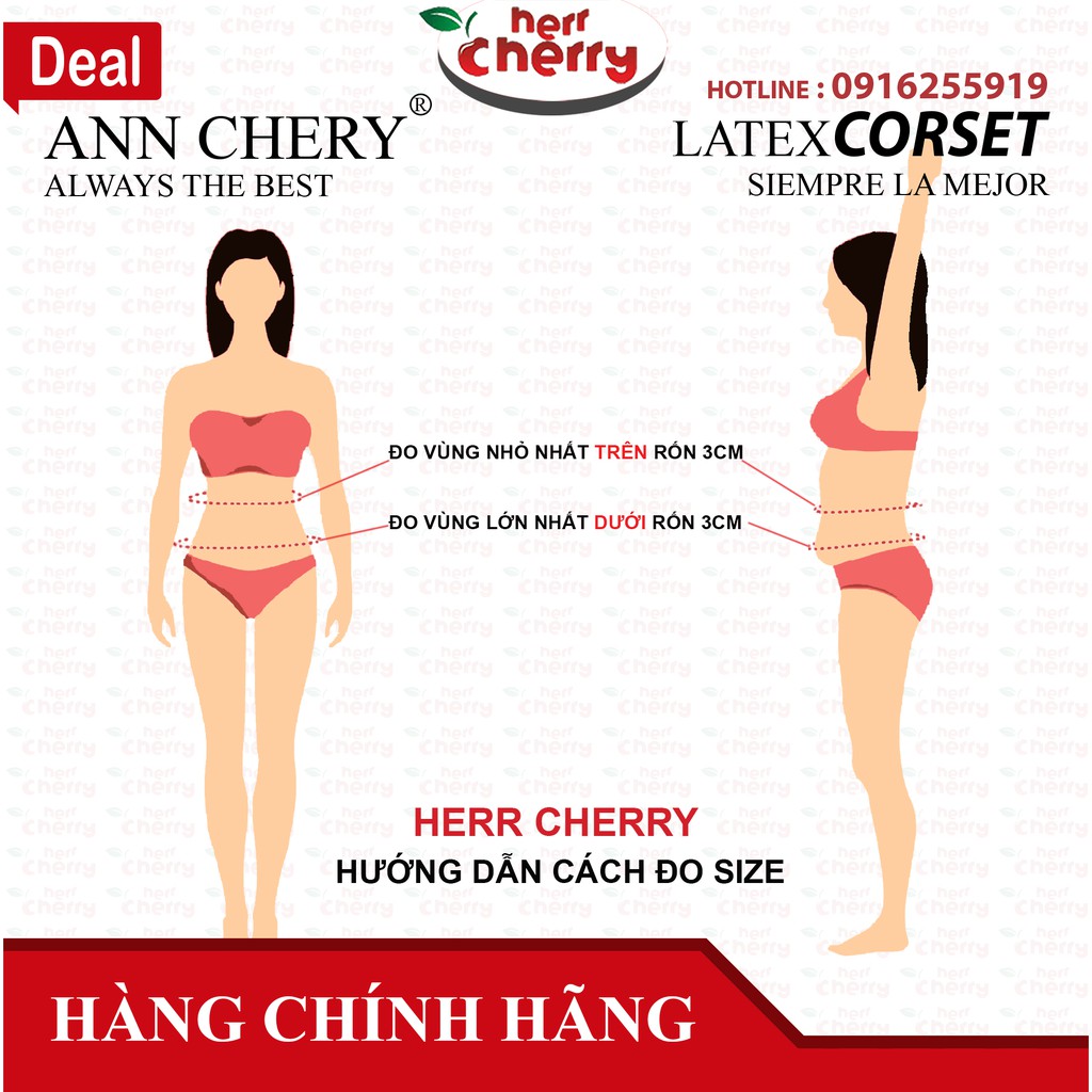 Đai nịt bụng giảm mỡ bụng và lưng Ann Chery 2027 dáng Chaleco Latex Vest - màu đen