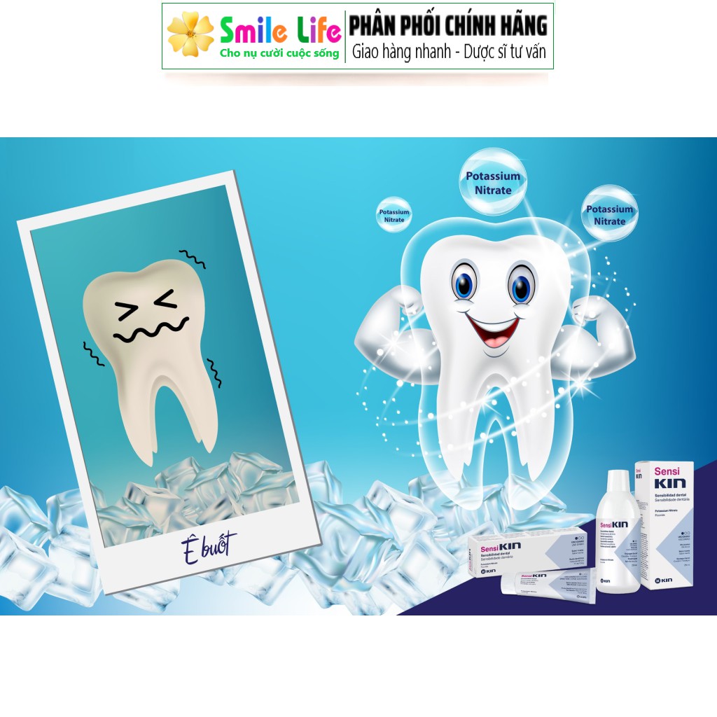 SMILE LIFE | Nước Súc Miệng Ê Buốt - SensiKin ® 250 ml - CHO RĂNG NHẠY CẢM, Ê BUỐT