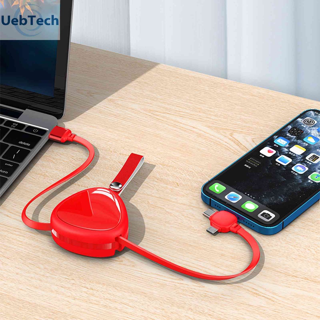 Dây Cáp Sạc USB Nhanh Rút Gọn 4FT 3 Trong 1