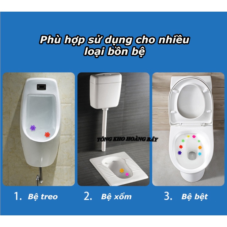 Gel thơm khử mùi, khử khuẩn, làm thơm bồn cầu, tạo hình bông hoa với 6 loại hương thơm dễ chịu cho nhà vệ sinh