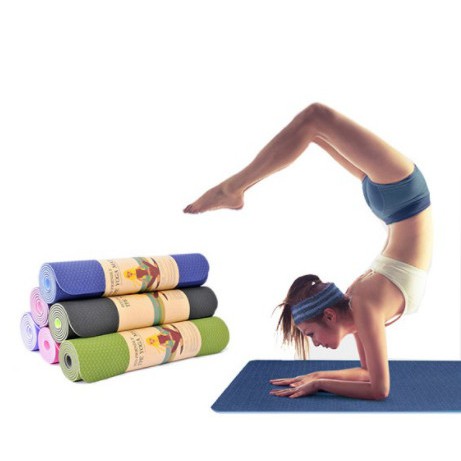 Thảm tập yoga cao cấp TPE 2 lớp 6mm giúp thân hình thon gọn dẻo dai tốt cho sức khỏe
