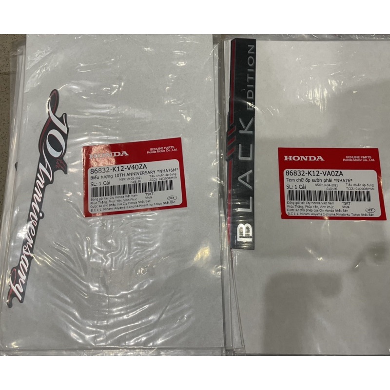 tem kỷ niệm 10 năm anniversary tem black edition honda giá 1 tem