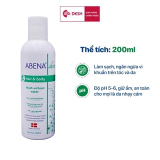 Dầu Gội, Tắm Không Dùng Nước Abena Hair & Body wash 200ml (Kèm 5 găng lau)