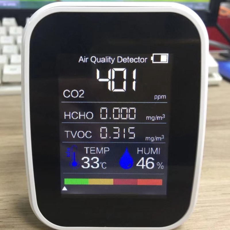 Thiết Bị Cảm Biến Nhiệt Độ Khí Co2 5 Trong 1 Đen