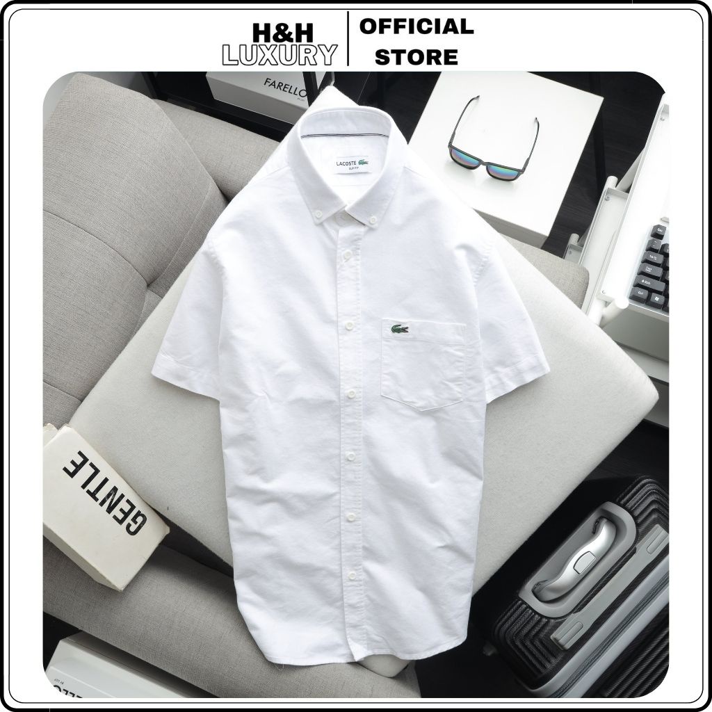 Áo sơ mi nam ngắn tay, áo sơ mi nam màu trơn vải oxford dày dặn, thấm hút mồ hôi vải dư vnxk