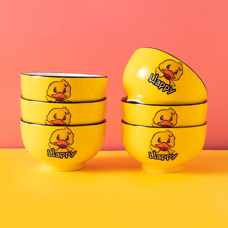 🎀 TRỌN BỘ BÁT ĐĨA GỐM SỨ 16 MÓN VỊT VÀNG NAUGHTY DUCK 🎀