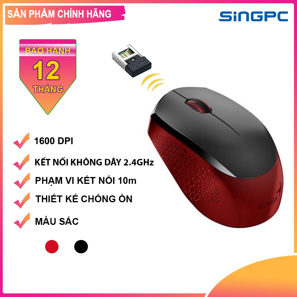 Chuột không dây chống ồn Genius NX-8000S  - Hàng chính hãng