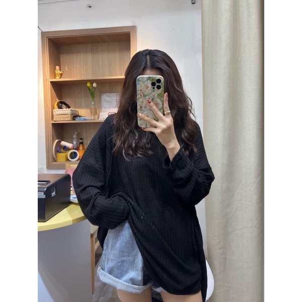 Áo hoodie len oversize