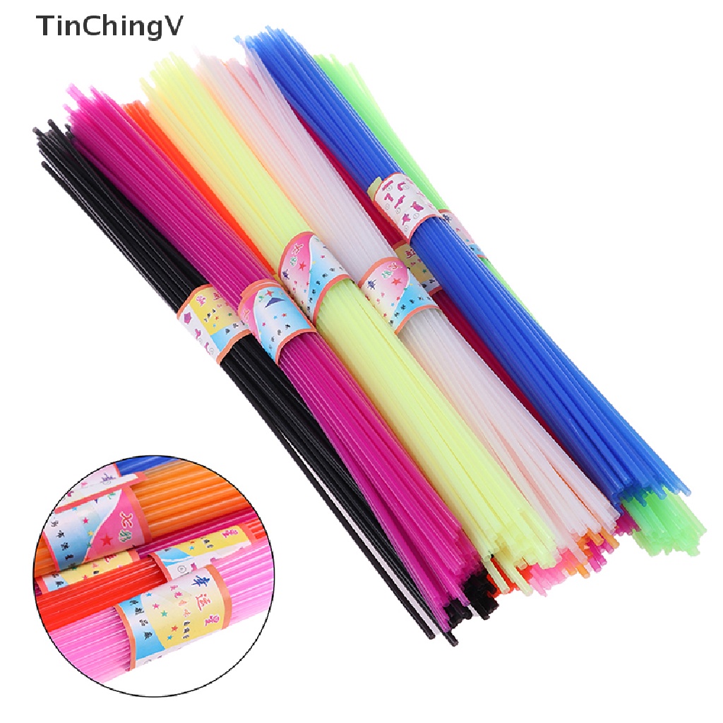 Hộp 350 Ống Hút Nhựa Trong Suốt Hình Ngôi Sao May Mắn Xếp Origami DIY Cho Bé