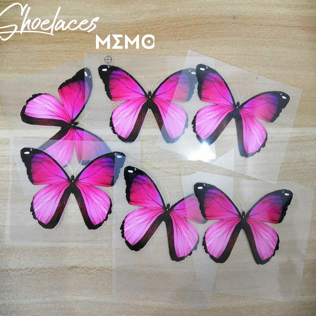 Combo Custom Trang Trí Giày Pink Butterfly- Memo Custom