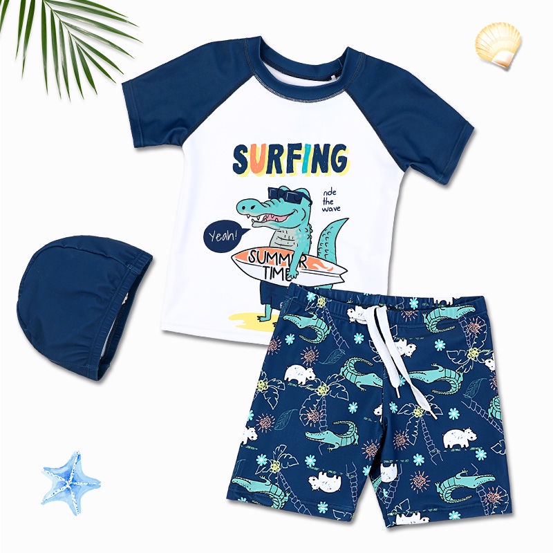 Boys swimwear 2-piece with cute cartoon patterns design