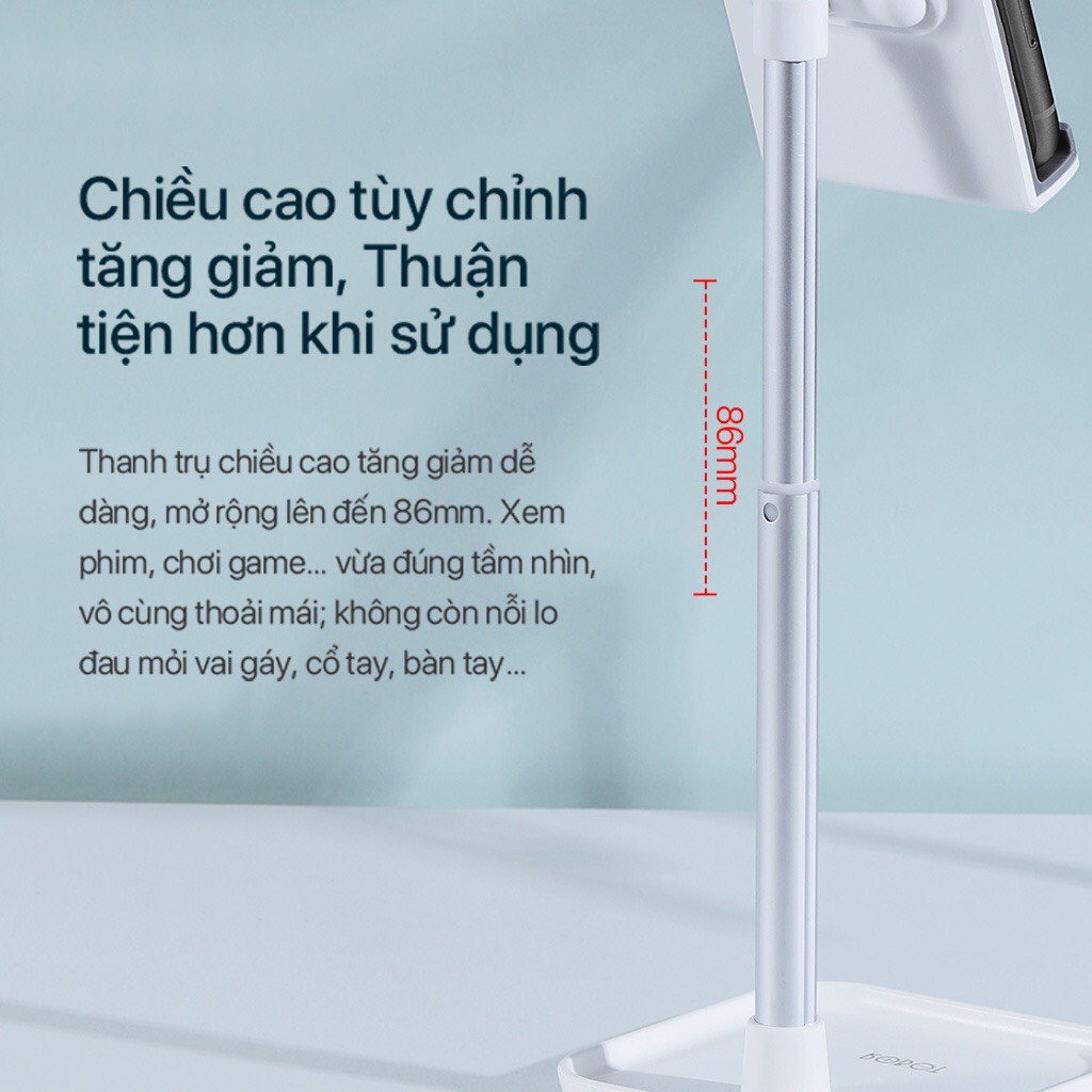 Giá Đỡ Điện Thoại Robot RT-US04 Hợp Kim Nhôm Chắc Chắn Giá Livestream Để Bàn Có Thể Điều Chỉnh Độ Cao