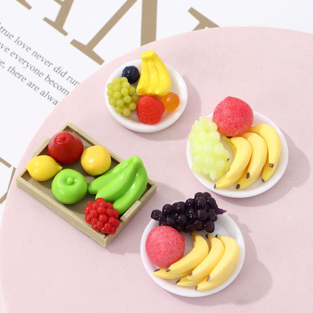 1 Bộ Khay Đựng Trái Cây Mini Trang Trí Nhà Búp Bê