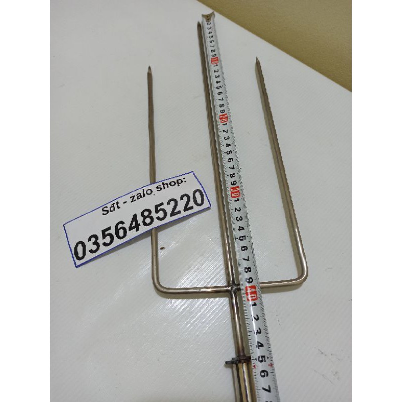Xiên nướng gà vịt chế máy nướng thịt inox 6mm chạy xích cam xe máy