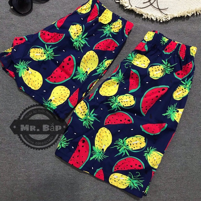 HQ06. Quần Trái Cây Đi Biển. Quần Dưa Khóm kèm bảng size. Bảng mẫu | BigBuy360 - bigbuy360.vn