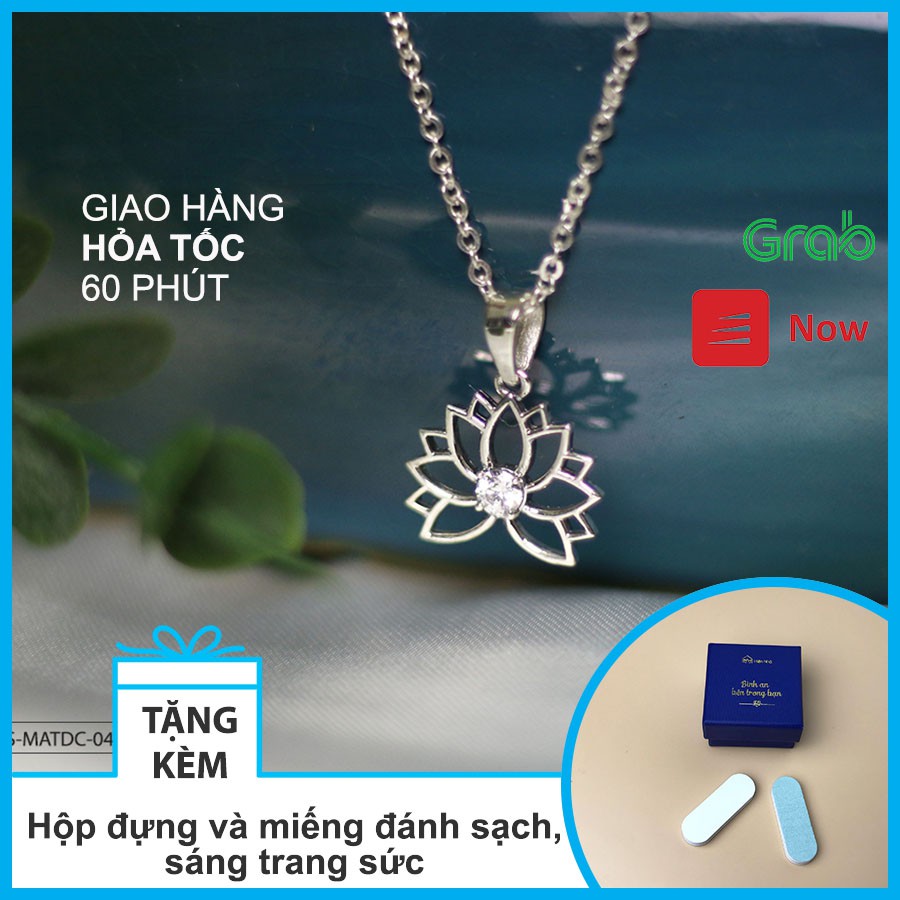 Mặt dây chuyền hình Hoa sen đính đá - Bạc cao cấp tinh xảo - Hiên Nhà